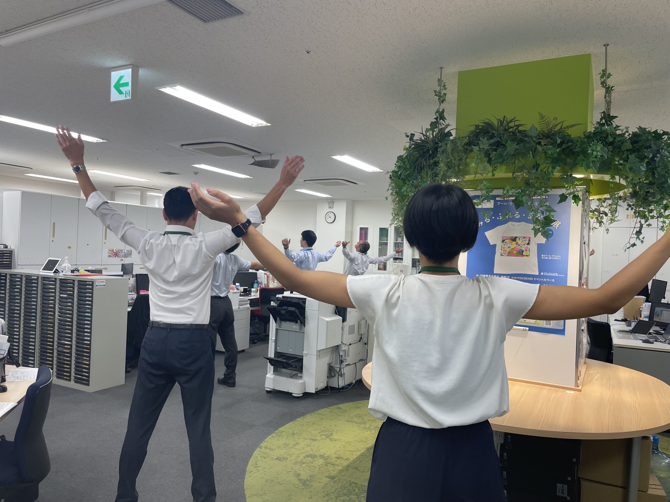 ラジオ体操を毎朝行っています